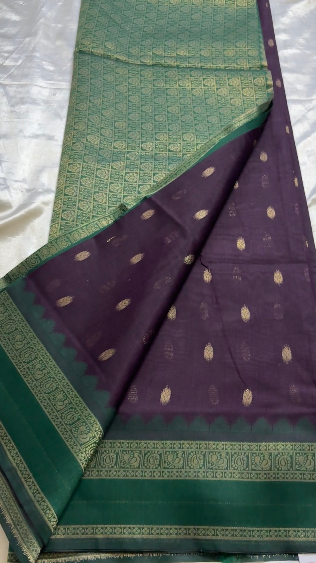 Silk cotton with Kanchi border kr19