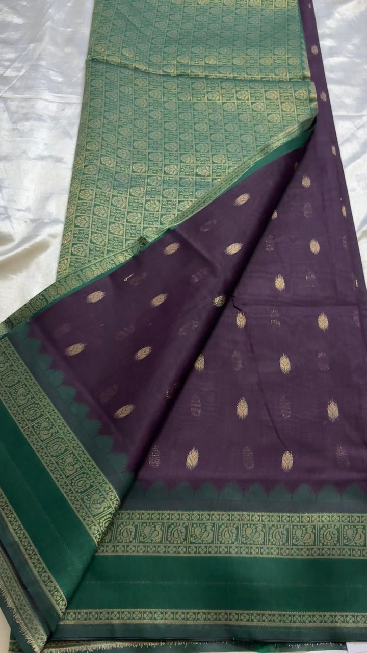 Silk cotton with Kanchi border kr19