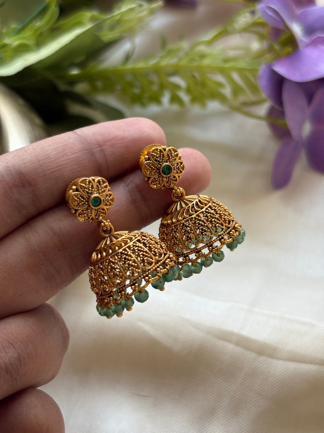 Gold look alike Flower jhumka