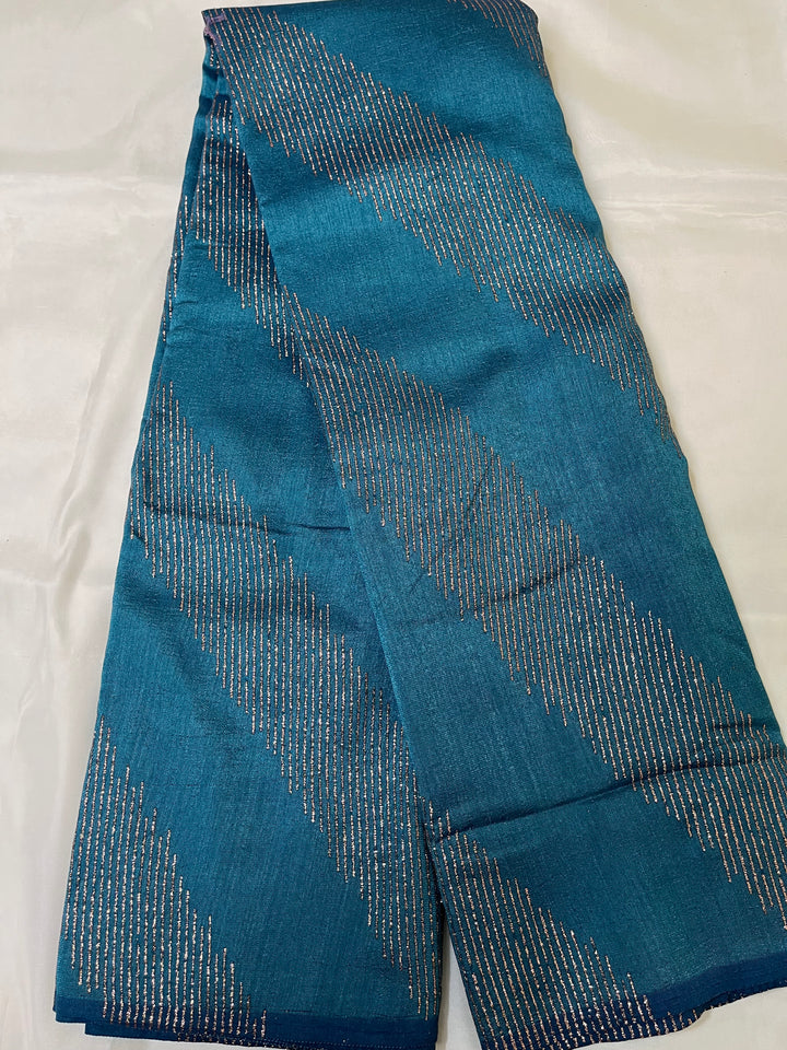 Vichithra silk (foil prints with no blouse)