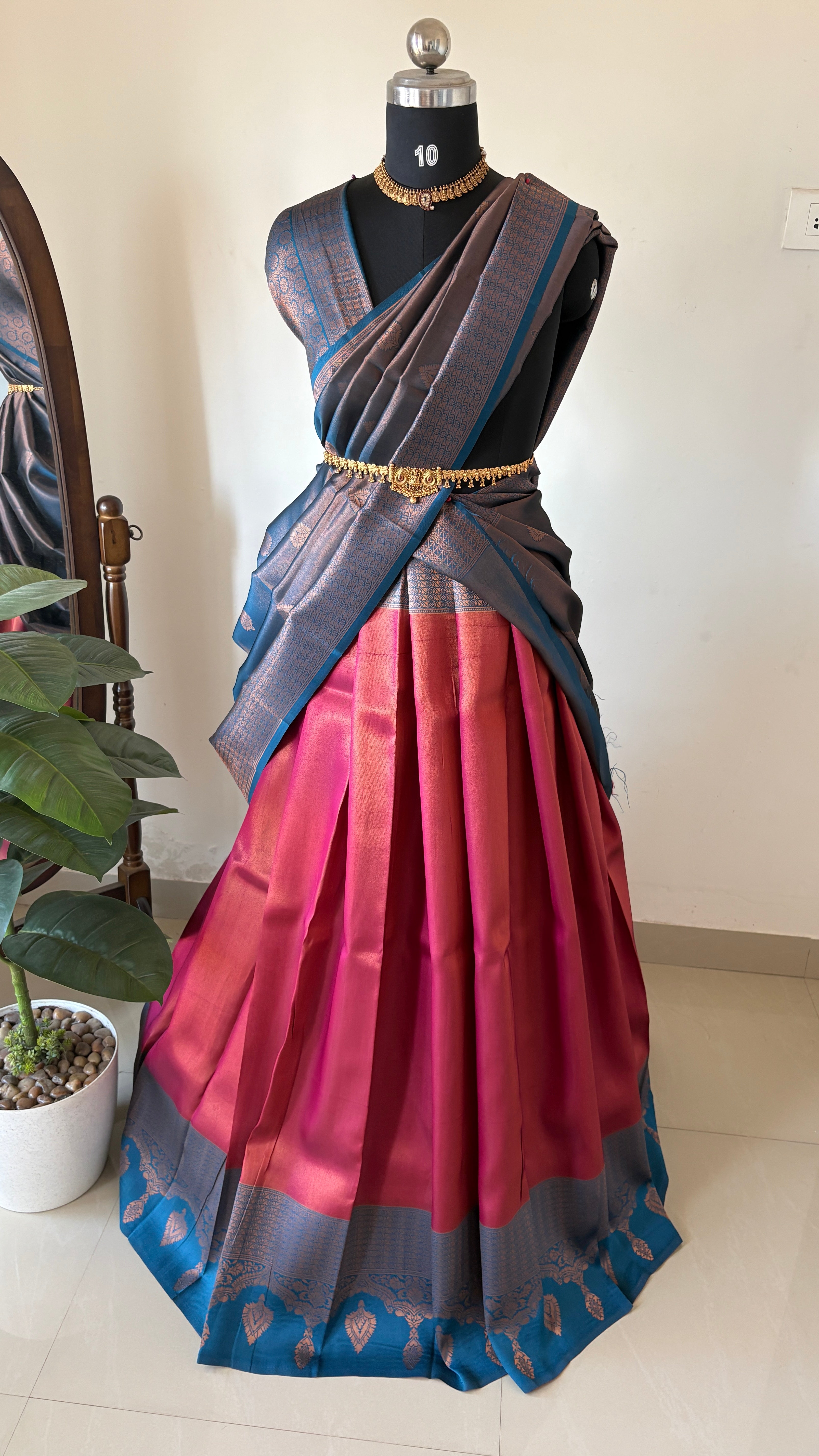 Unstitched premium half saree material kr150