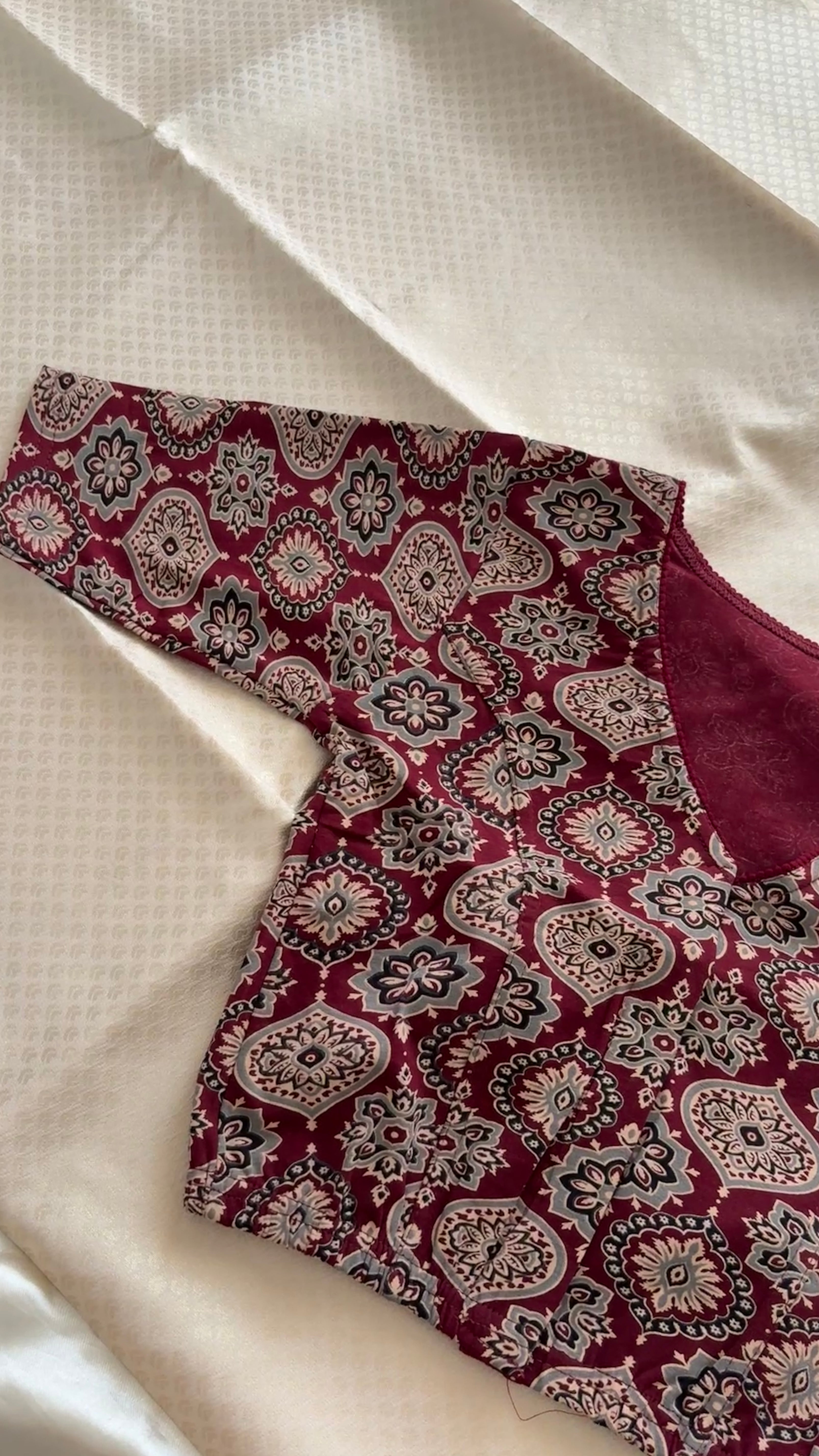 Kalamkari Ajrak printed stretchable blouse xxl
