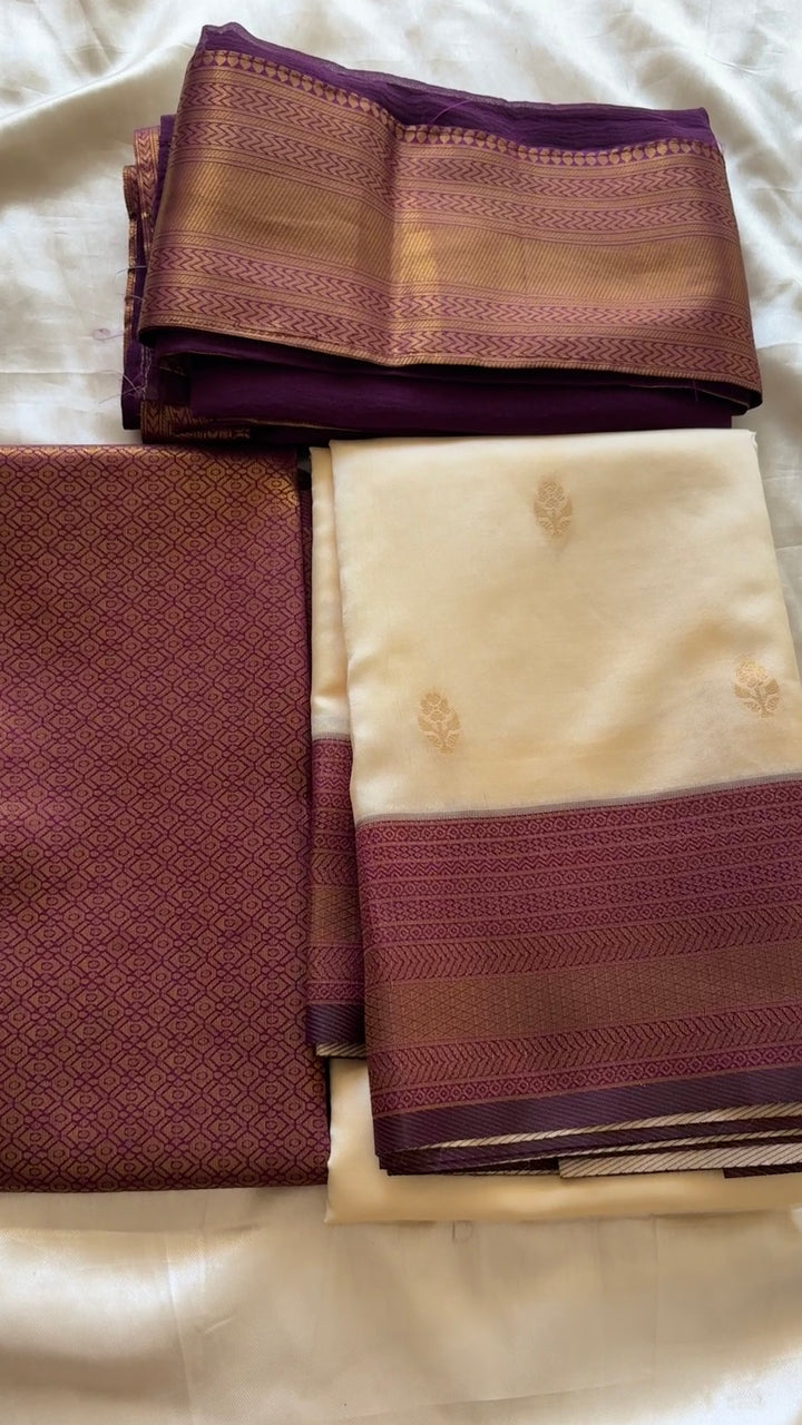 Unstitched premium half saree materia ( Purple ) kr 133