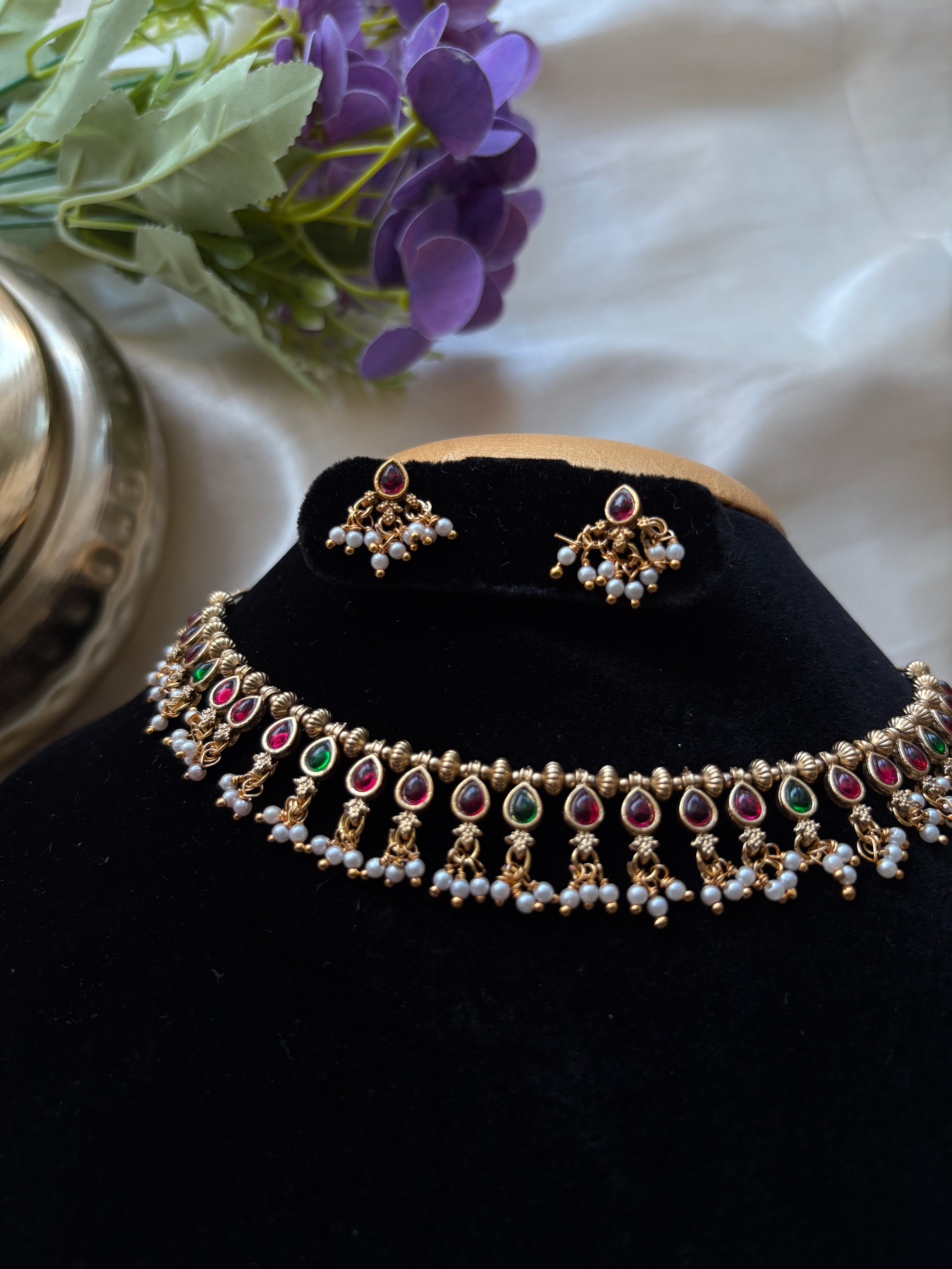 multi colour drop necklace