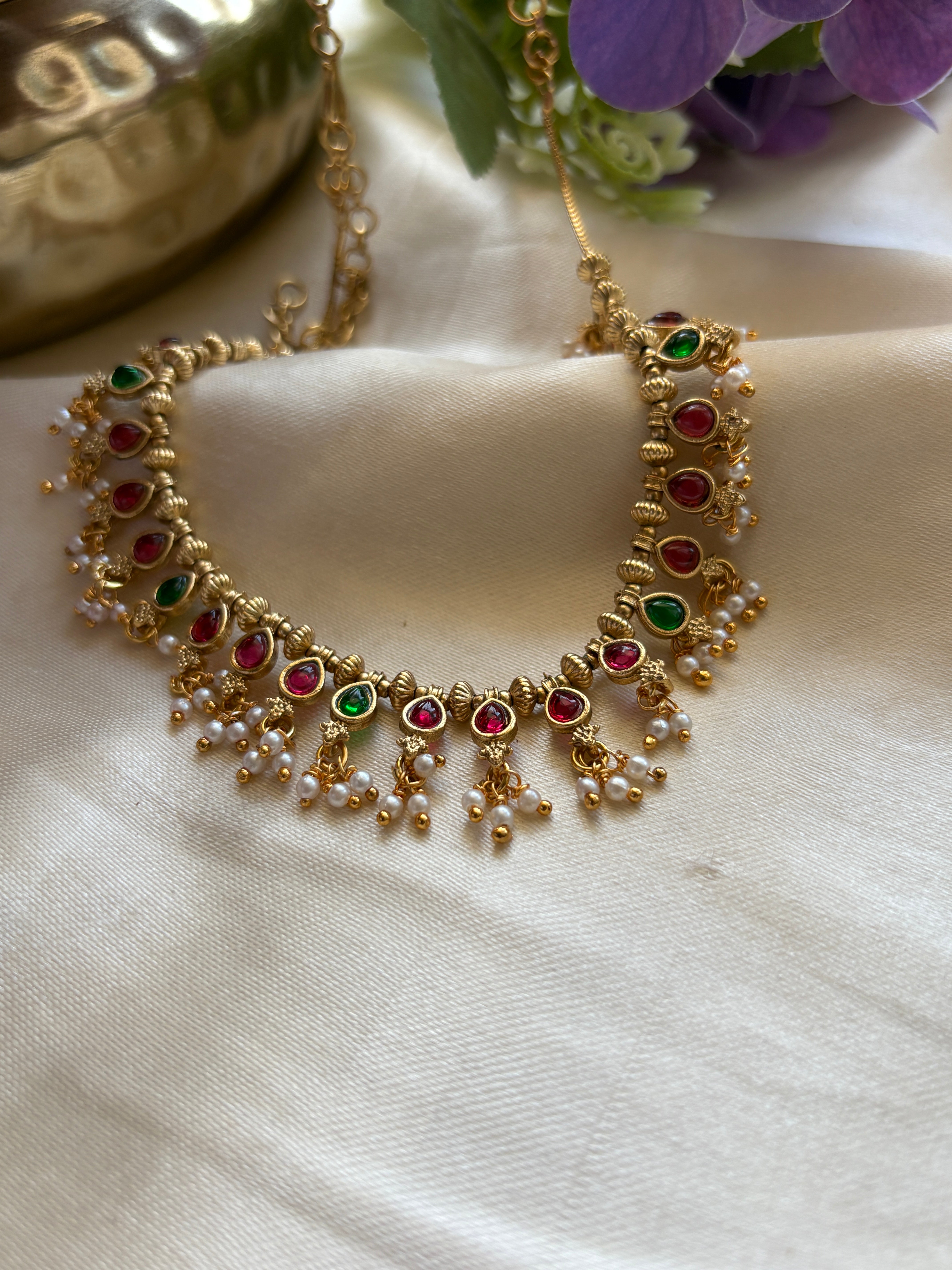 multi colour drop necklace