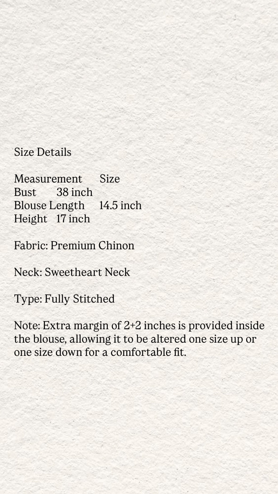Premium chinon fabric stitched blouse padded (38)