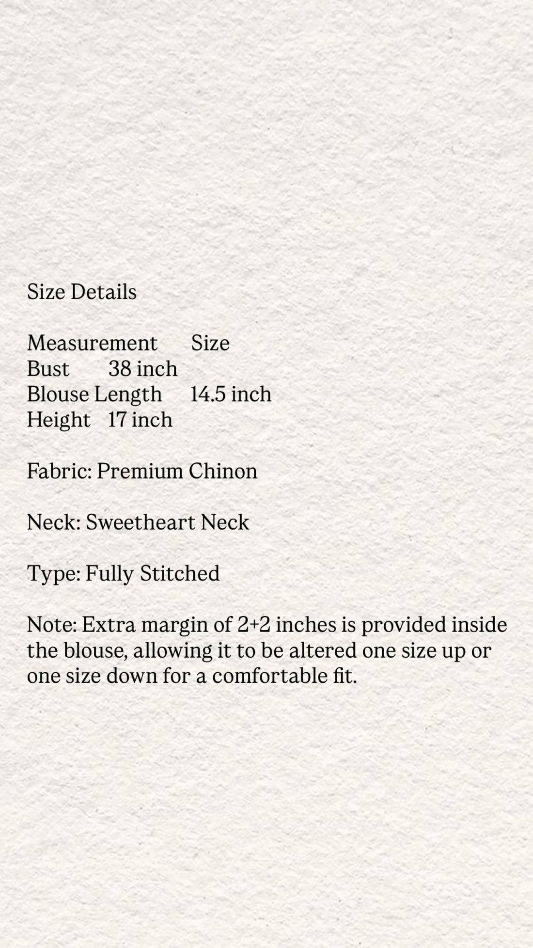 Premium chinon fabric stitched blouse padded (38)