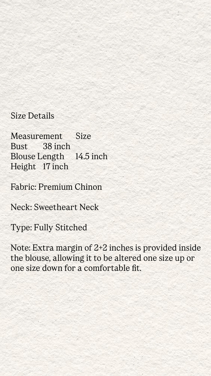 Premium chinon fabric stitched blouse padded (38) yellow