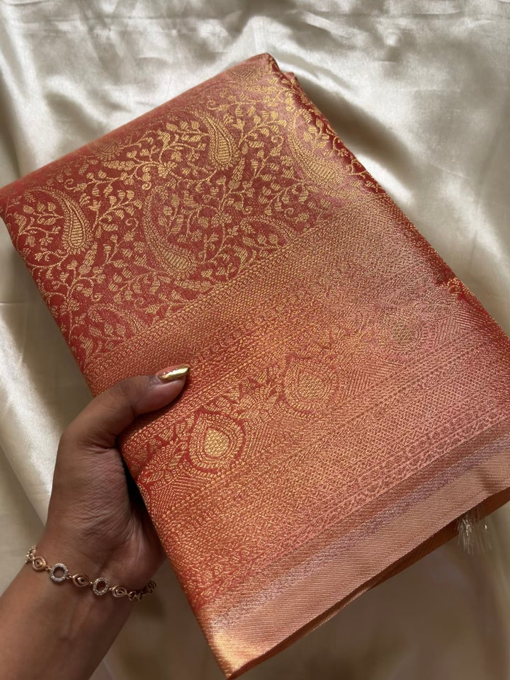 Tissue brocade silk