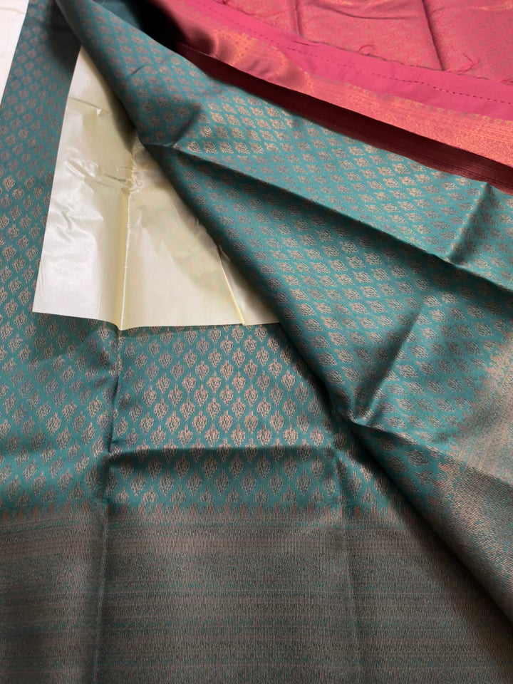Brocade Soft Silk with char coal zari