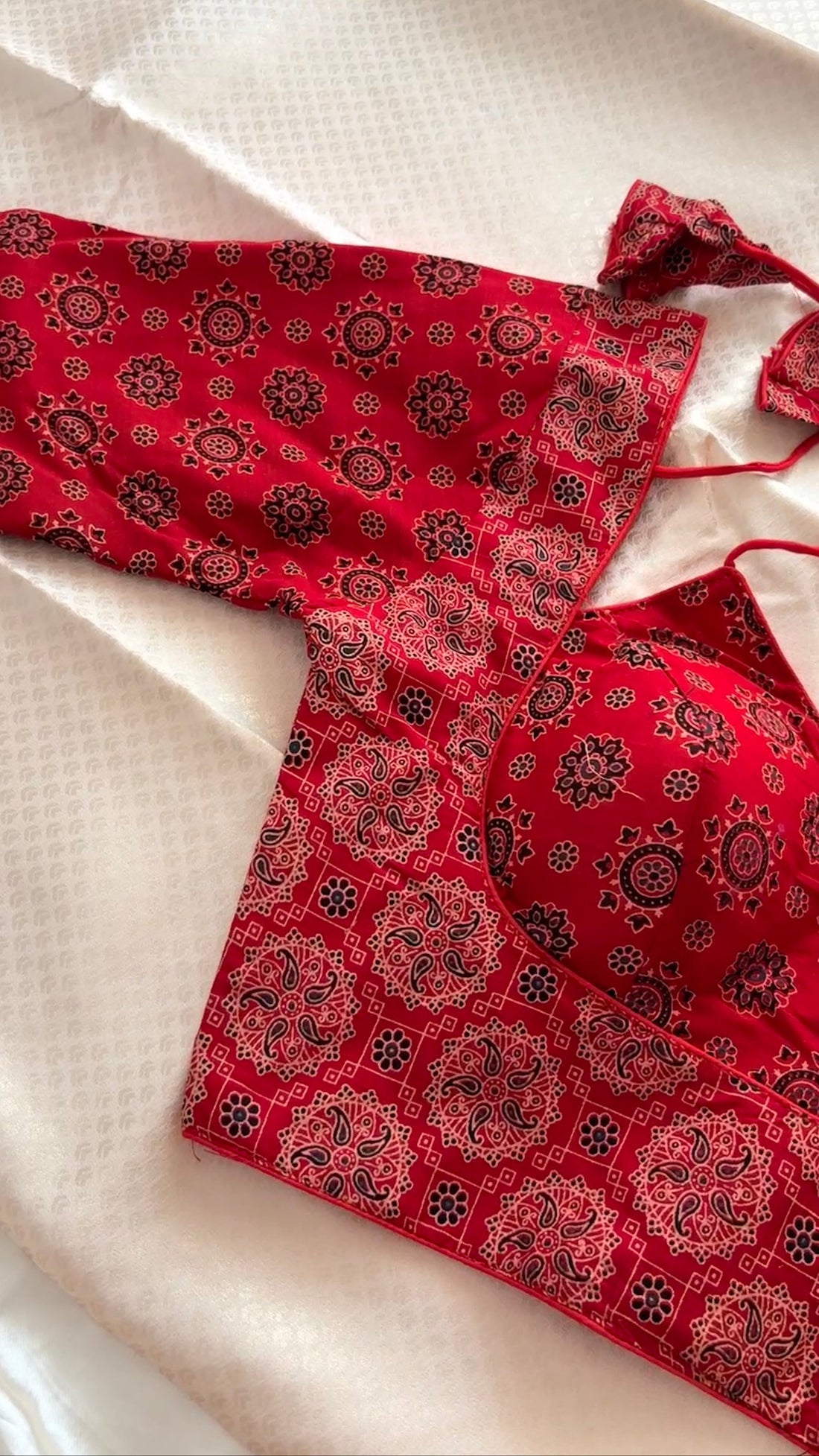 Ajrak cotton stitched blouse padded (36)