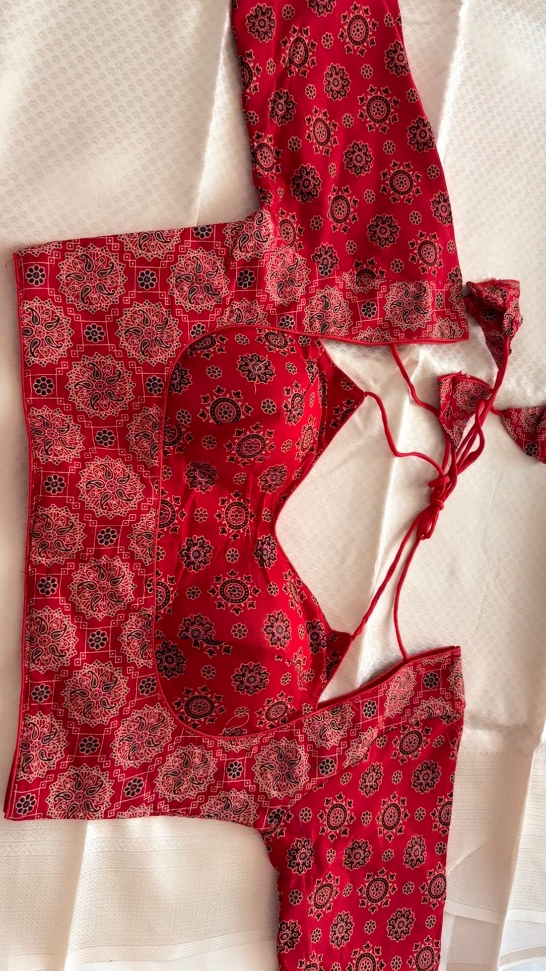Ajrak cotton stitched blouse padded (36)