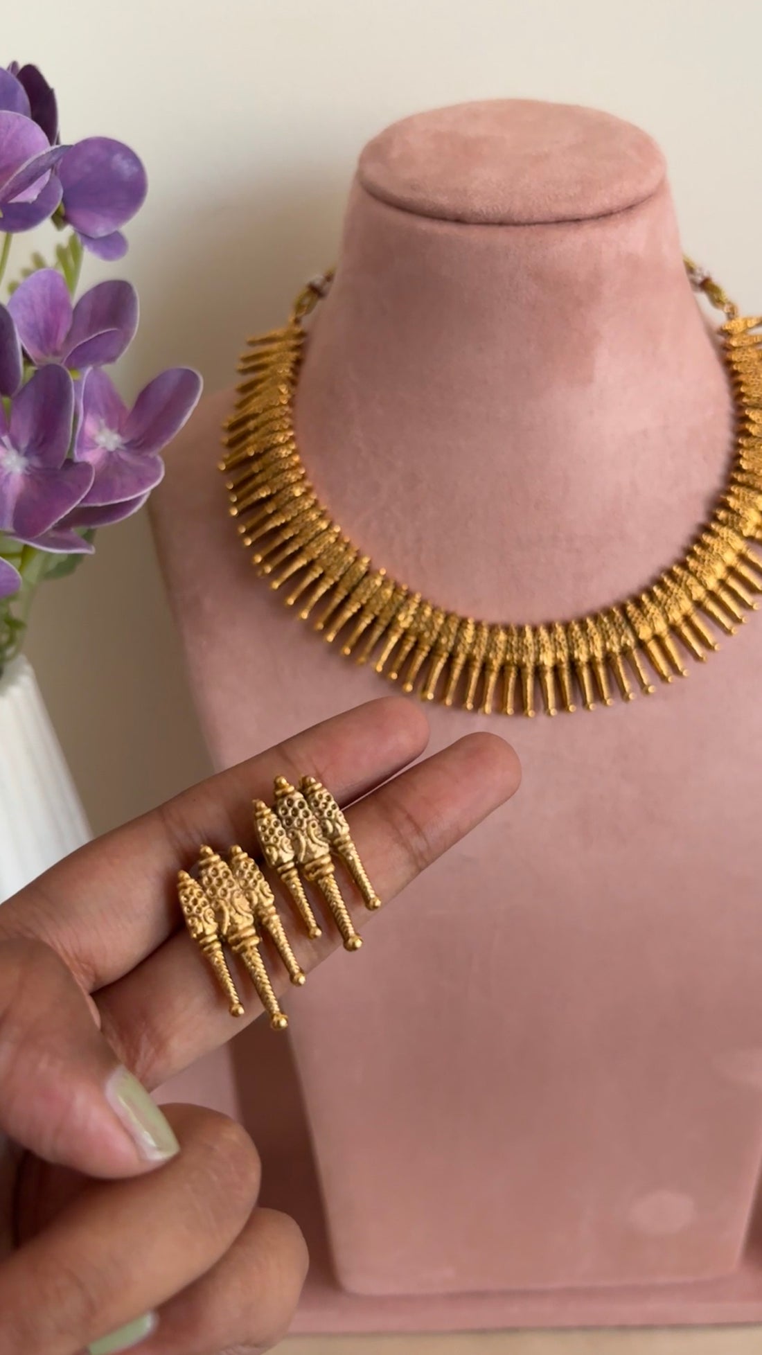 Kerala style traditional spike necklace
