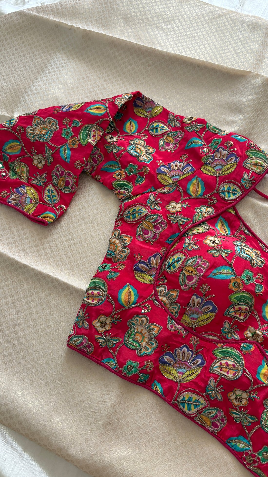 Premium chinon fabric stitched blouse padded (38)