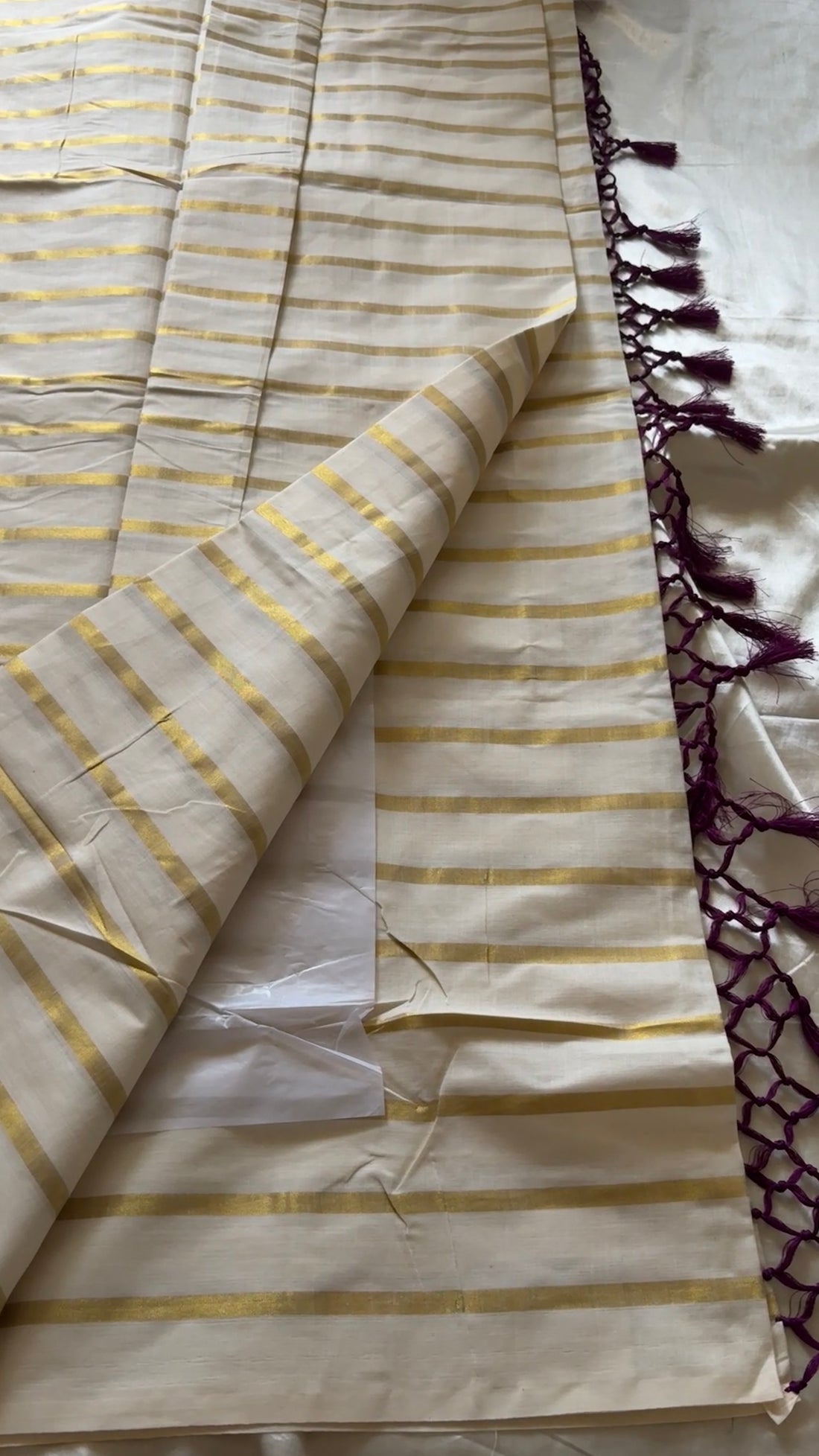Soft cotton with gold stripe kr37