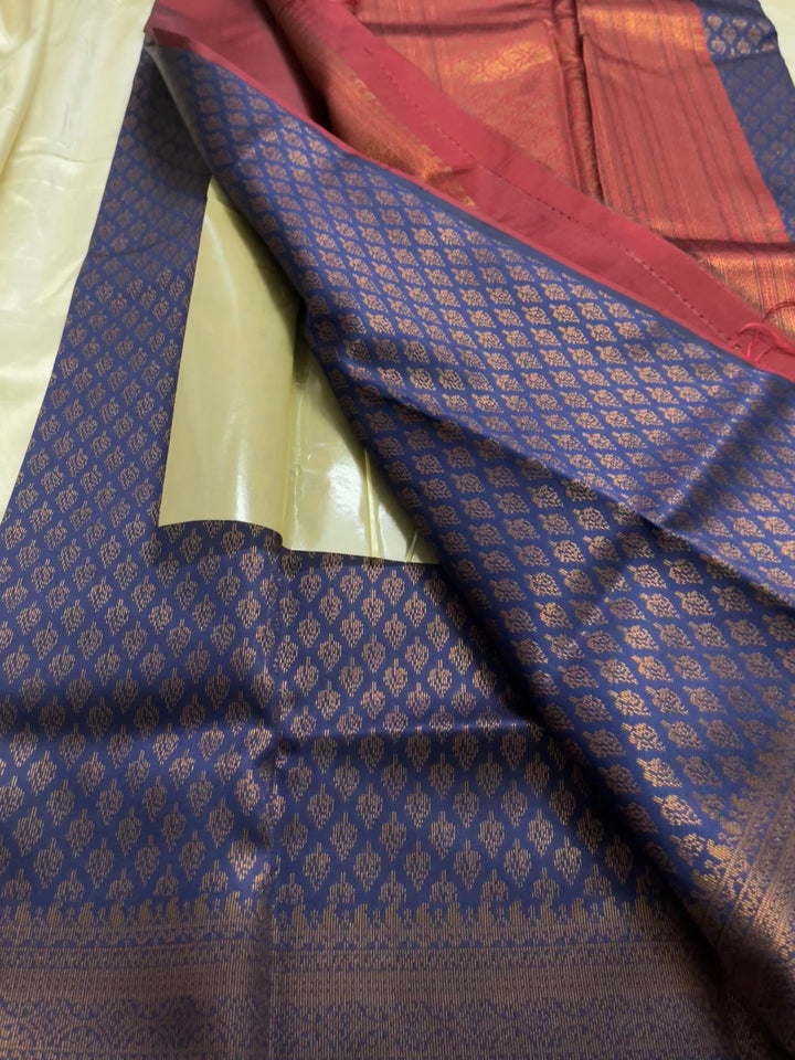 Brocade Soft Silk with char coal zari