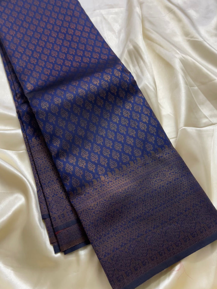 Brocade Soft Silk with char coal zari