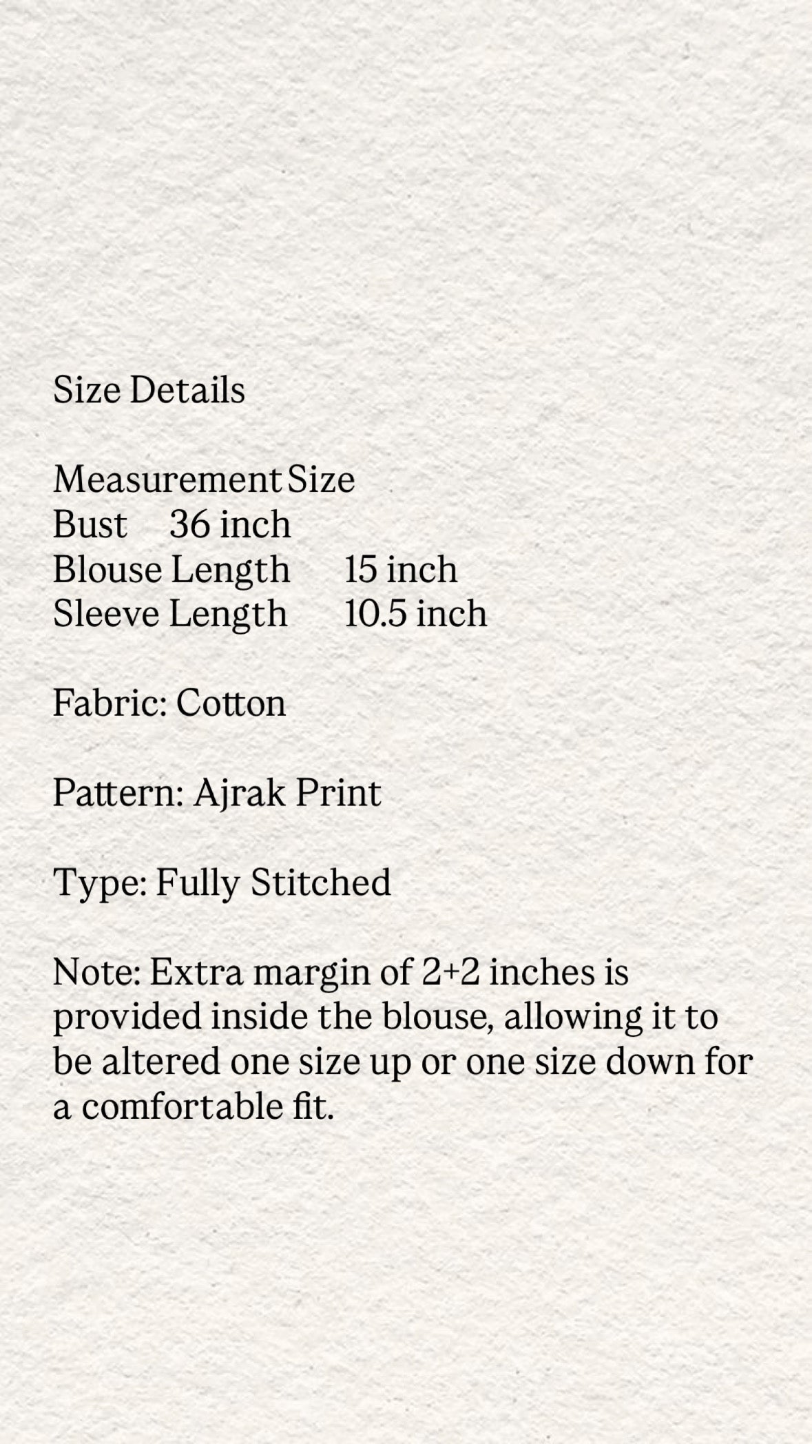 Ajrak cotton stitched blouse padded (36)