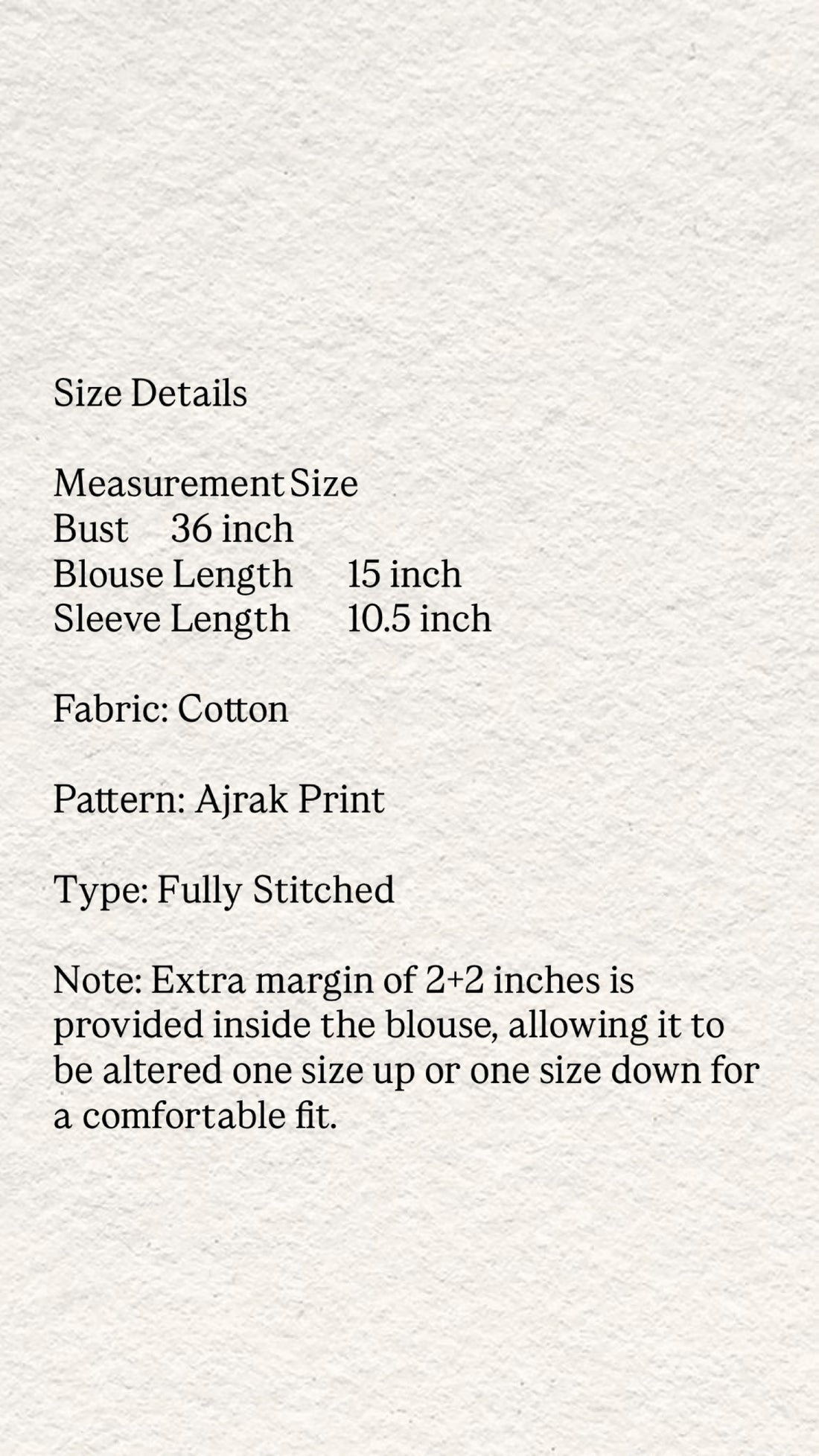 Ajrak cotton stitched blouse padded (36)
