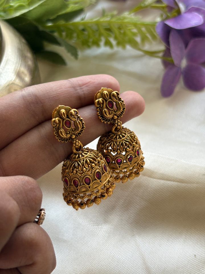 Gold lookalike Flower jhumka
