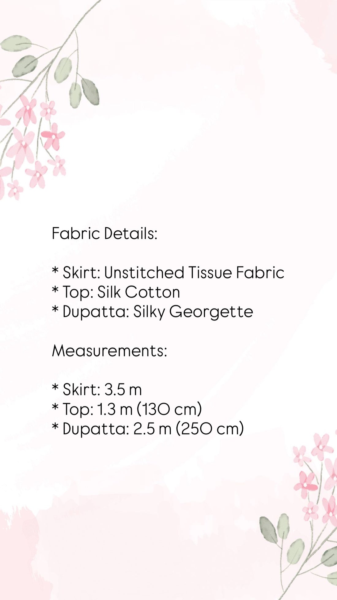Unstitched half saree material ( antique with deep green)