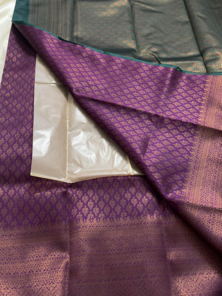 Brocade Soft Silk with char coal zari