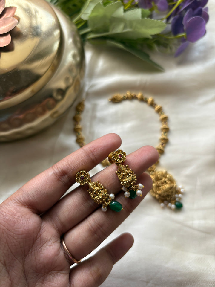 Gold lookalike temple necklace