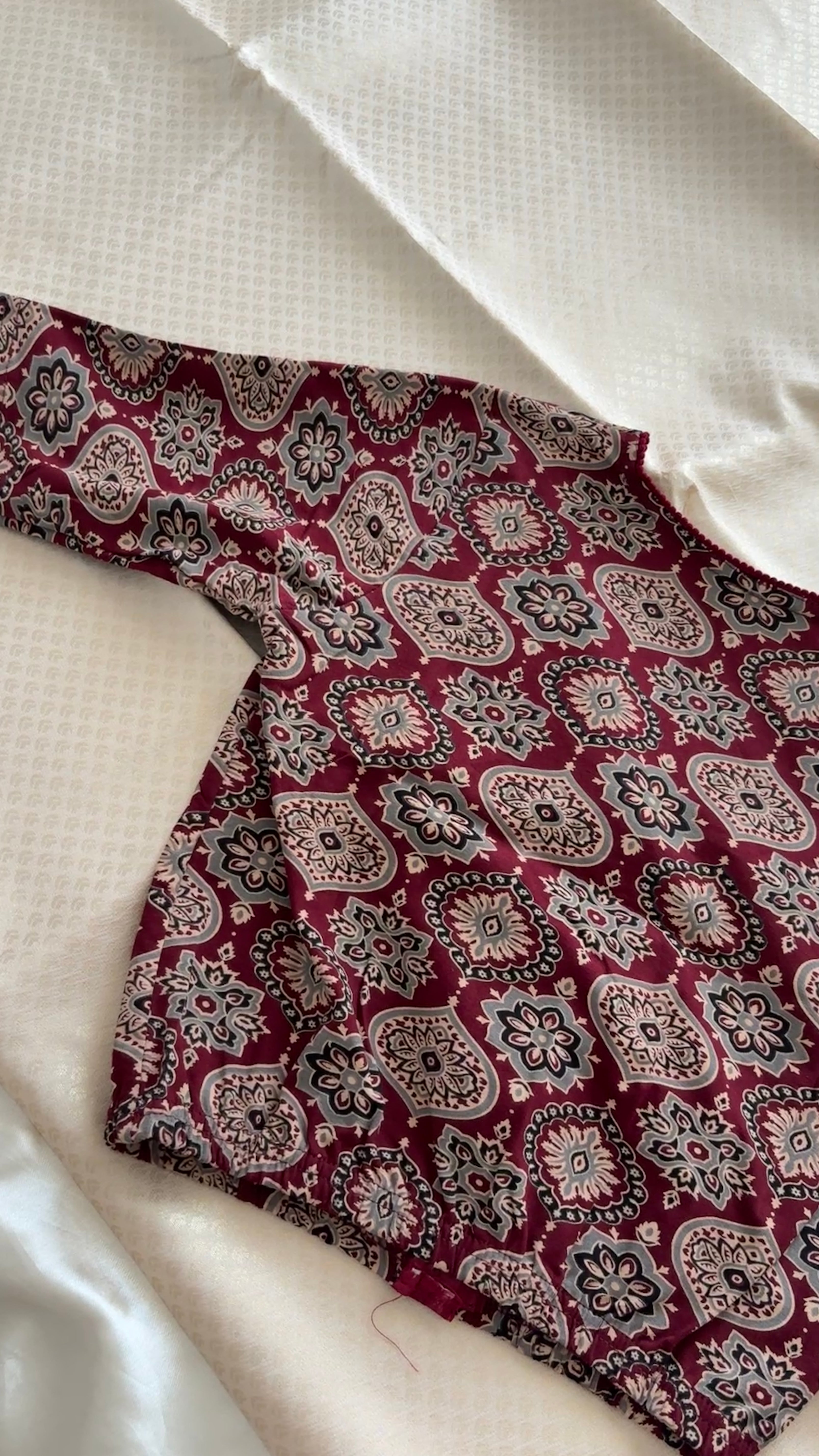 Kalamkari Ajrak printed stretchable blouse xxl