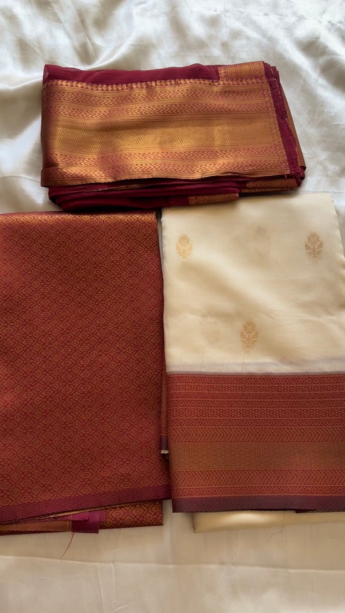 Unstitched premium half saree materia ( maroon) kr 137