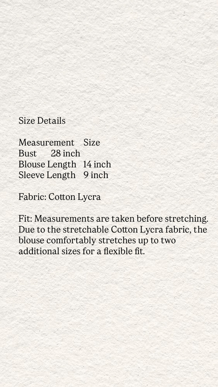 Kalamkari Ajrak printed stretchable blouse L