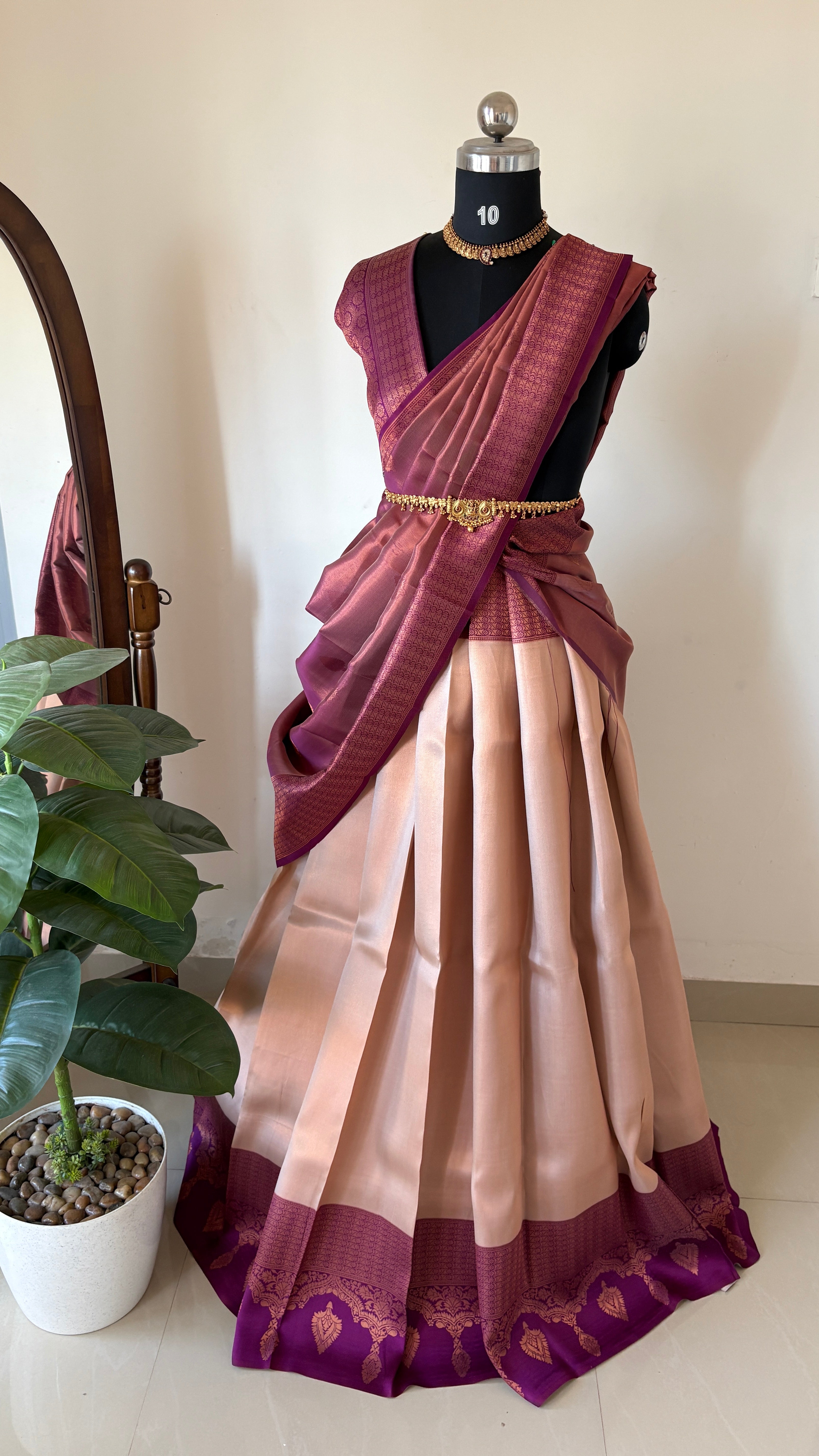 Unstitched premium half saree material Kr 142