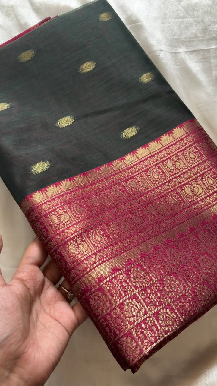 Silk cotton with Kanchi border kr21